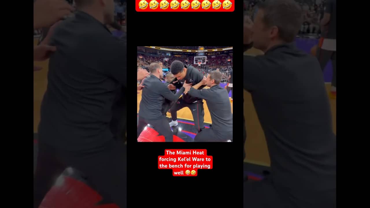 The Miami Heat, forcing Kel’el Ware to the bench for playing well 🤣￼ #nba #fyp #shorts #miamiheat