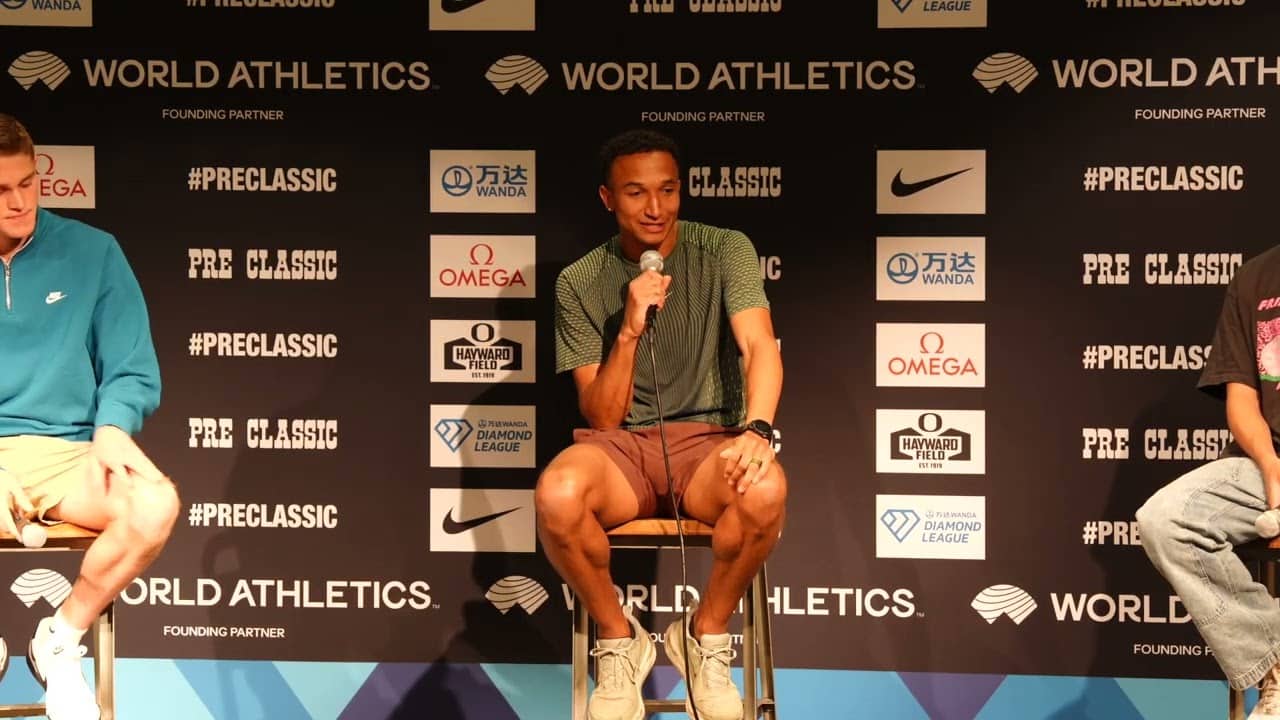 Cooper Lutkenhaus, Donavan Brazier and Elliott Cook Press Conference At 2026 Prefontaine Classic