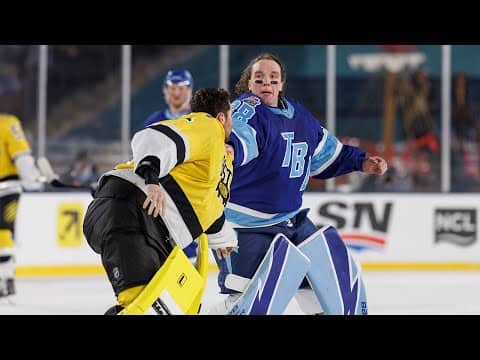 GOALIE FIGHT at Stadium Series!!!