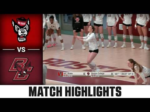 NC State vs. Boston College Match Highlights | 2025 ACC Volleyball