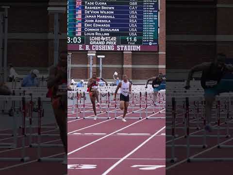 Jamar Marshall delivers a breakthrough performance of 13.04 in the men’s 110m hurdles 😮‍💨 #track