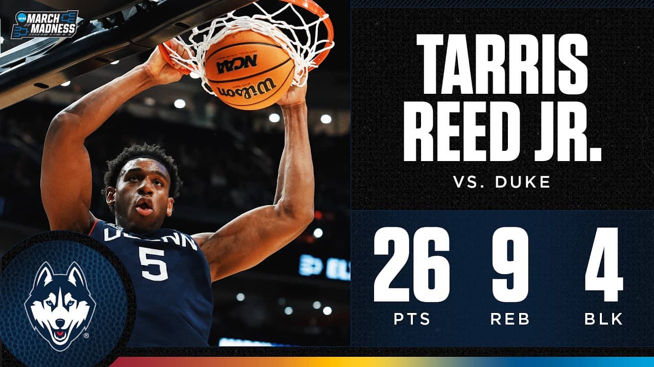 Tarris Reed Jr. tallies 26 points, 4 blocks to help UConn reach the Final Four