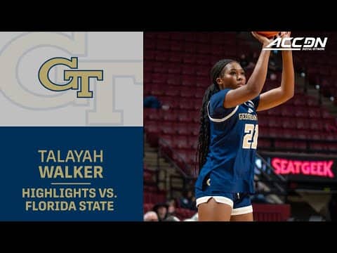Georgia Tech Guard Talayah Walker Highlights vs. Florida State