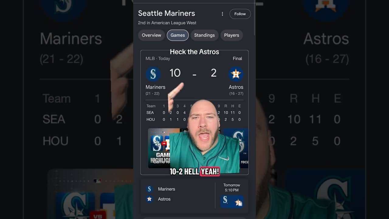 THAT WAS A GREAT MARINERS WIN VS THE ASTROS