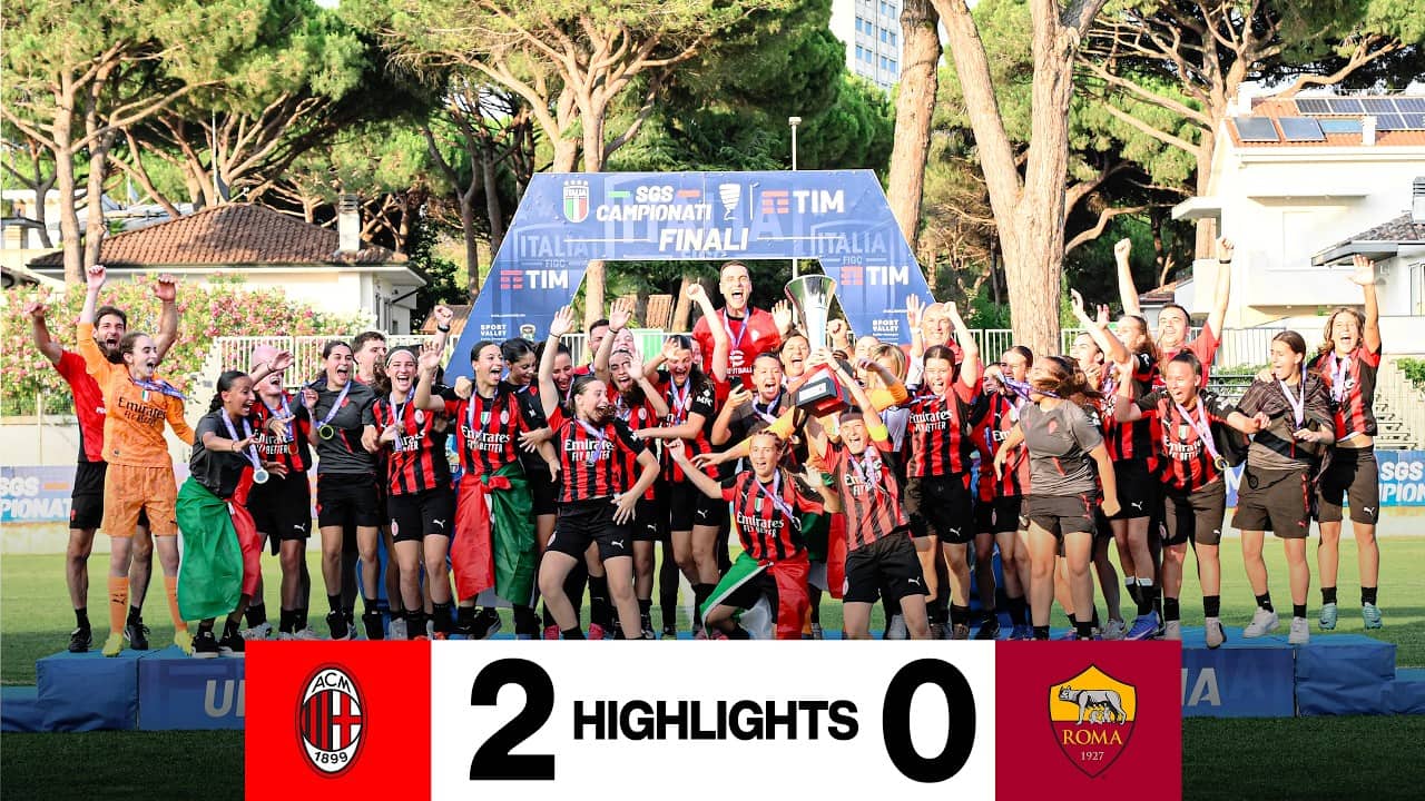 Rossonere Campionesse d'Italia | Milan-Roma 2-0 | Highlights Finale U15 Femminile