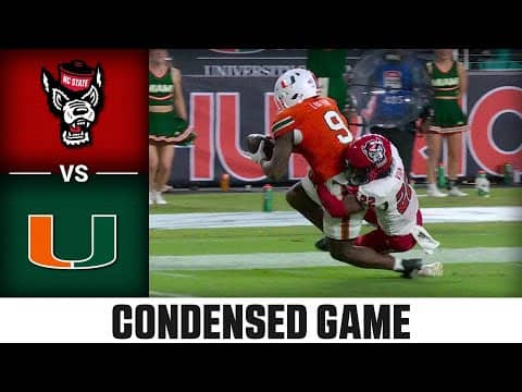 NC State vs Miami Condensed Game | 2025 ACC Football