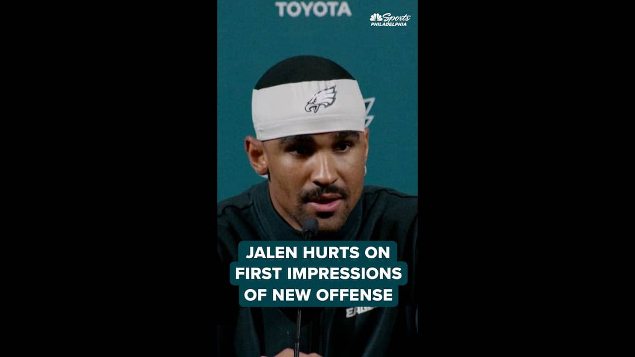 Jalen Hurts speaks glowingly of new Eagles offensive coordinator Sean Mannion and his scheme