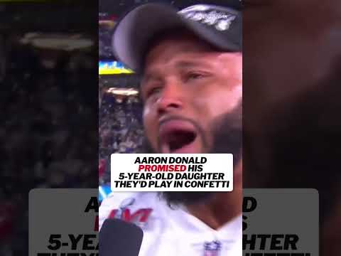 Aaron Donald had multiple reasons to celebrate his Super Bowl win  🎊 #nfl #rams