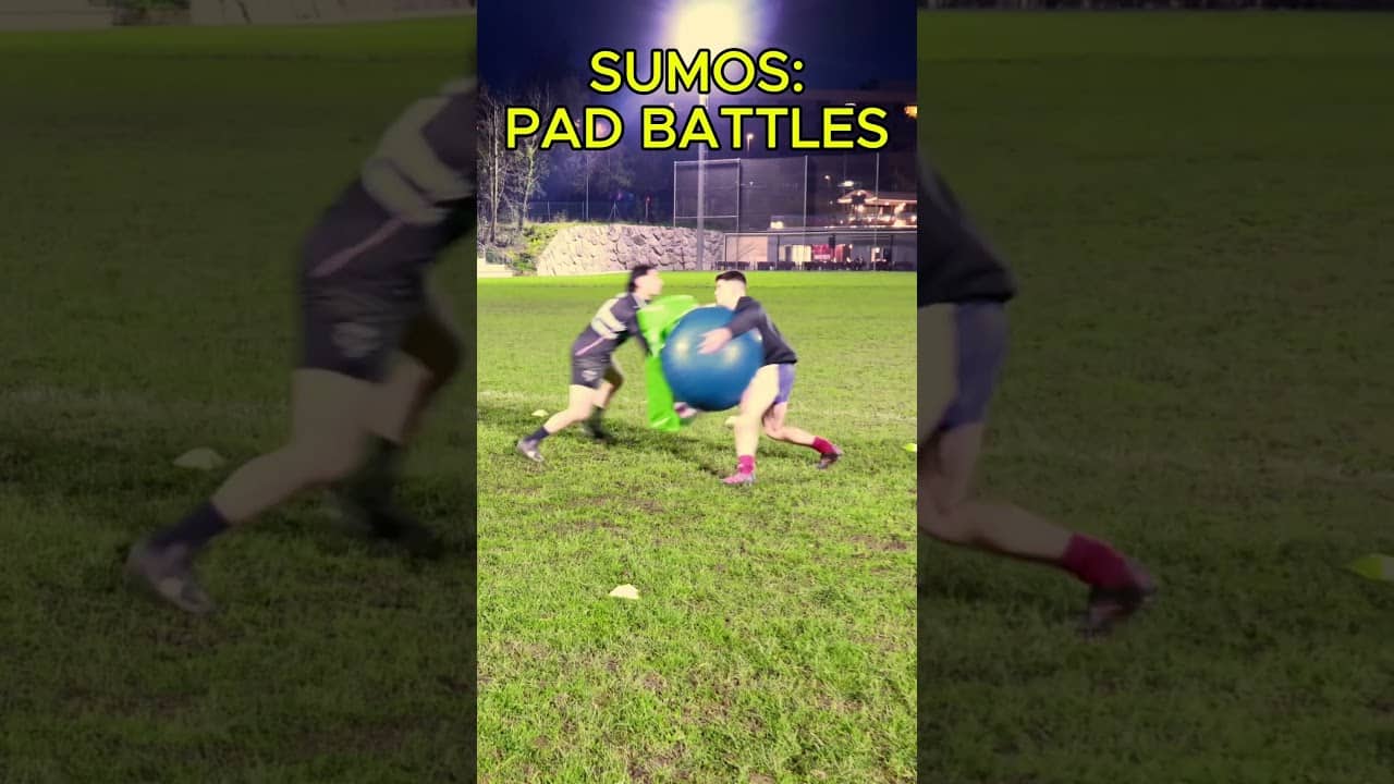 FUN WARM UP GAME - SUMO PAD BATTLES KNOCK THEM OUT OF THE CIRCLE #rugbycoach #warmups #rugby #games