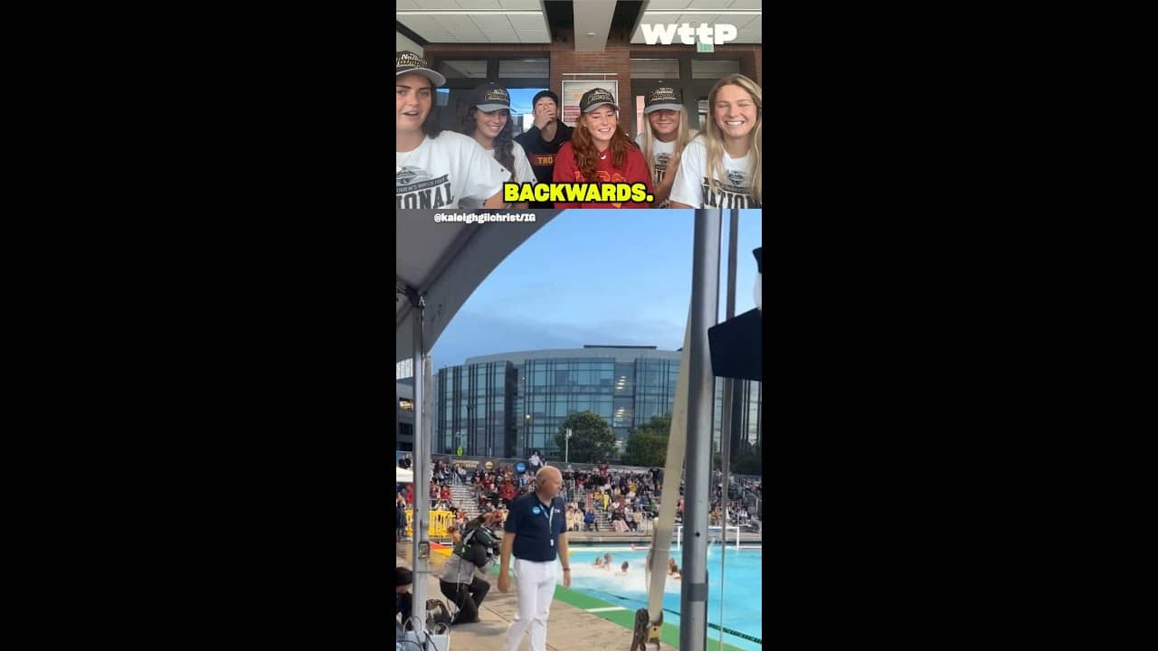 Sometimes celebrating is the hardest part 😂 USC Women's water polo wins 8th national championship!