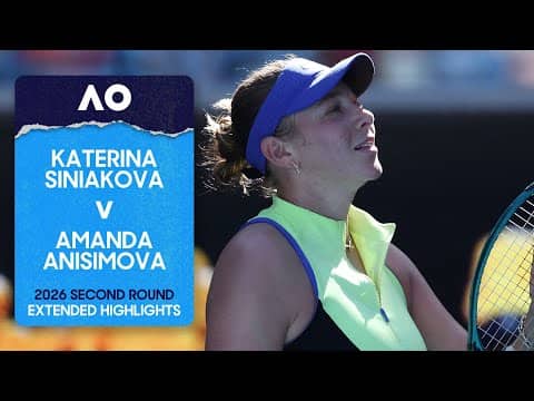 Katerina Siniakova v Amanda Anisimova Extended Highlights | Australian Open 2026 Second Round