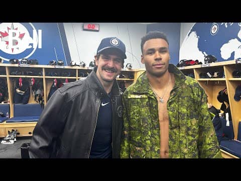 Isaak Phillips earns a jacket in his Winnipeg Jets home debut!