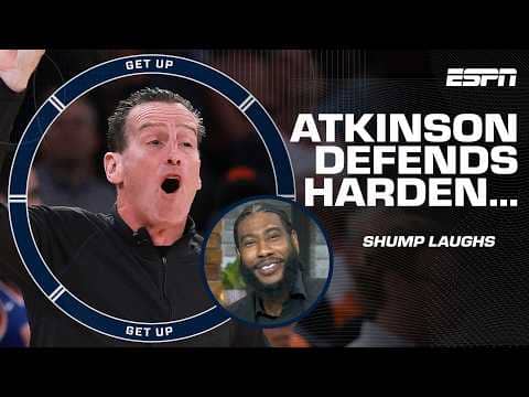 Iman Shumpert CAN'T HELP BUT SMIRK at Kenny Atkinson's comments to James Harden 😏 | Get Up