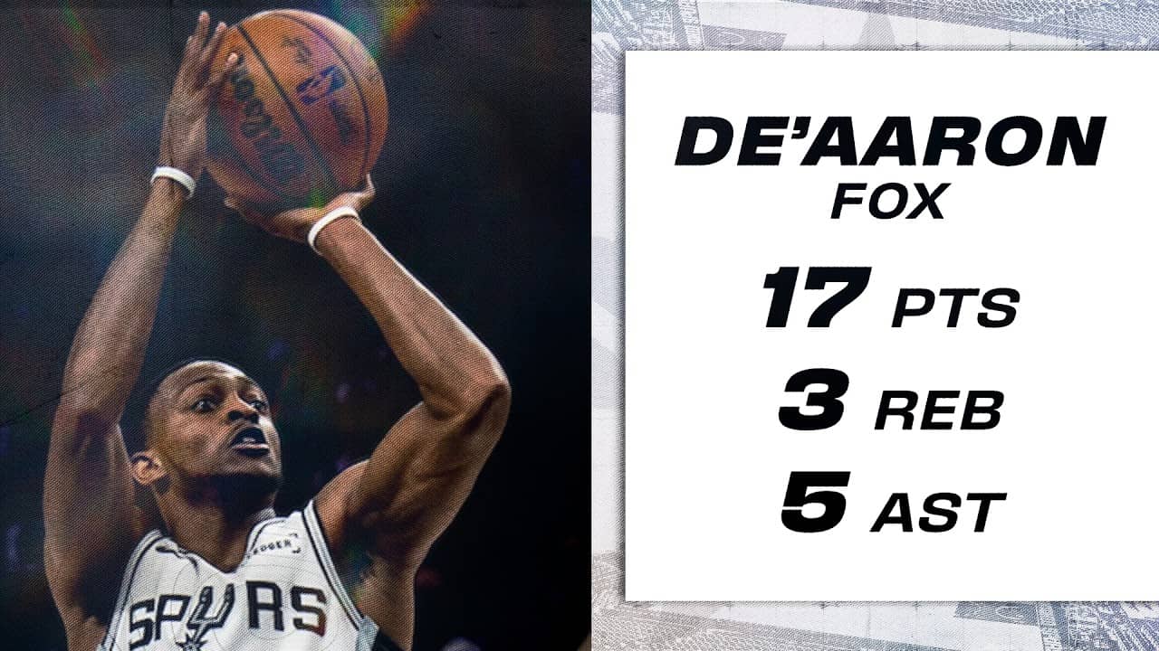 17 POINTS FOR DE'AARON FOX IN SPURS WIN OVER TIMBERWOLVES