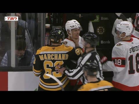 Brad Marchand Gets Kinky With Chokehold On Nick Cousins