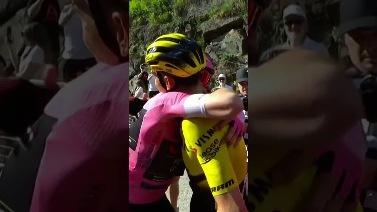 A great team-mate - an even better friend 🫡 Jonas Vingegaard embraces Sepp Kuss.