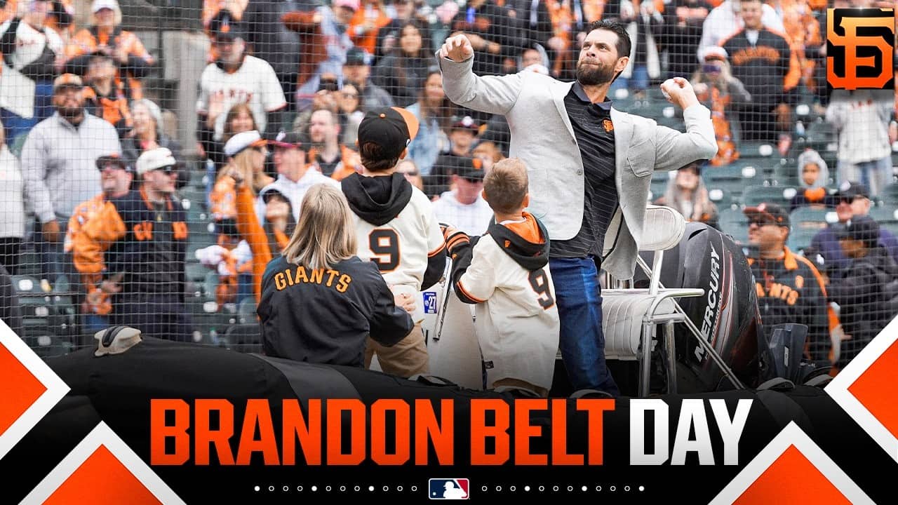 Brandon Belt Day: Giants honor 2x World Series champion in pregame ceremony 🫡