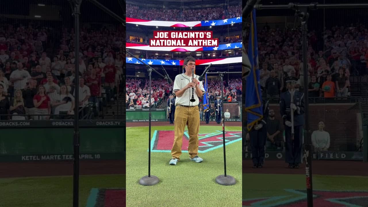 Joe Giacinto, a blind and autistic clarinet phenom, performed tonight's National Anthem.