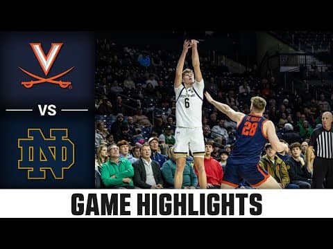 Virginia vs. Notre Dame Game Highlights | 2025-26 ACC Men's Basketball