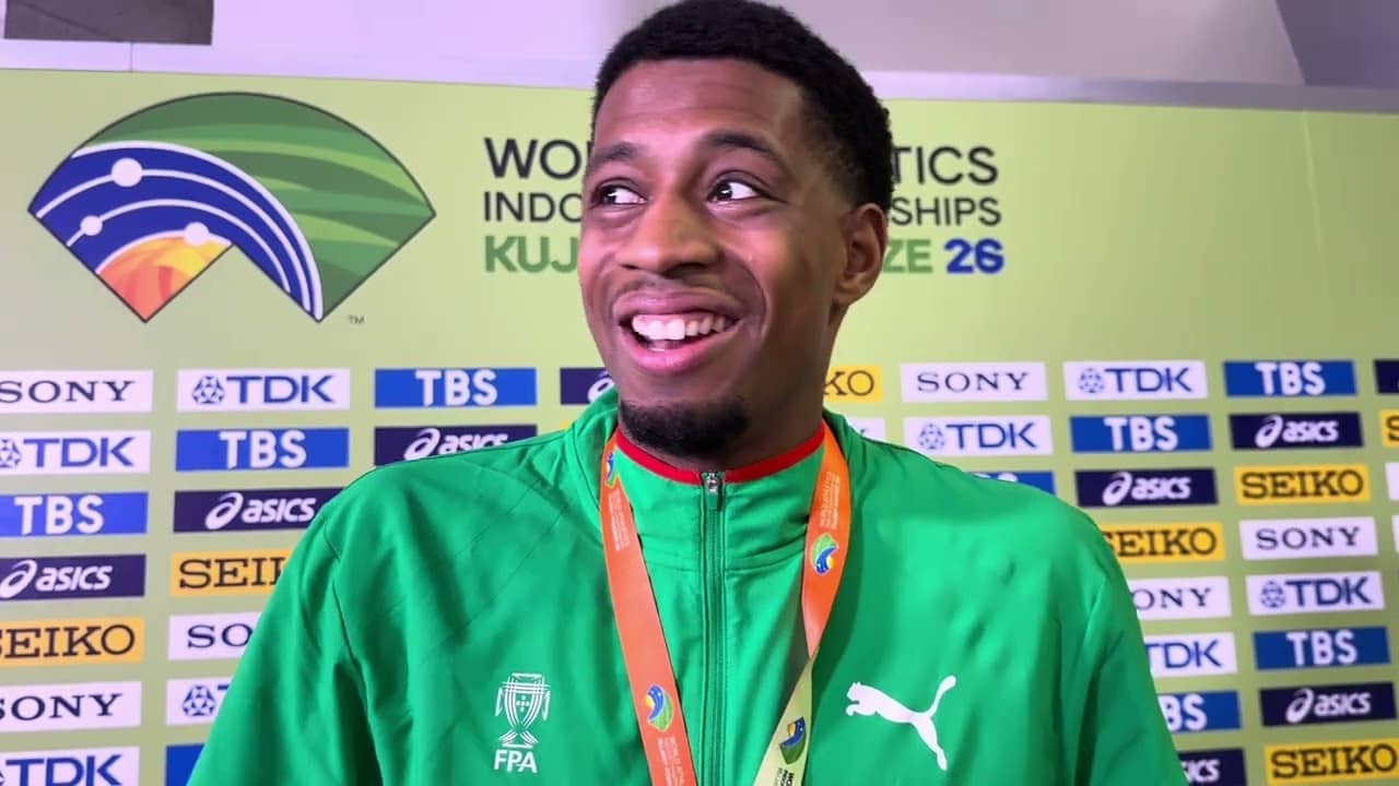 Portugal’s Gerson Baldé After Winning Long Jump Gold At 2026 World Indoor Championships