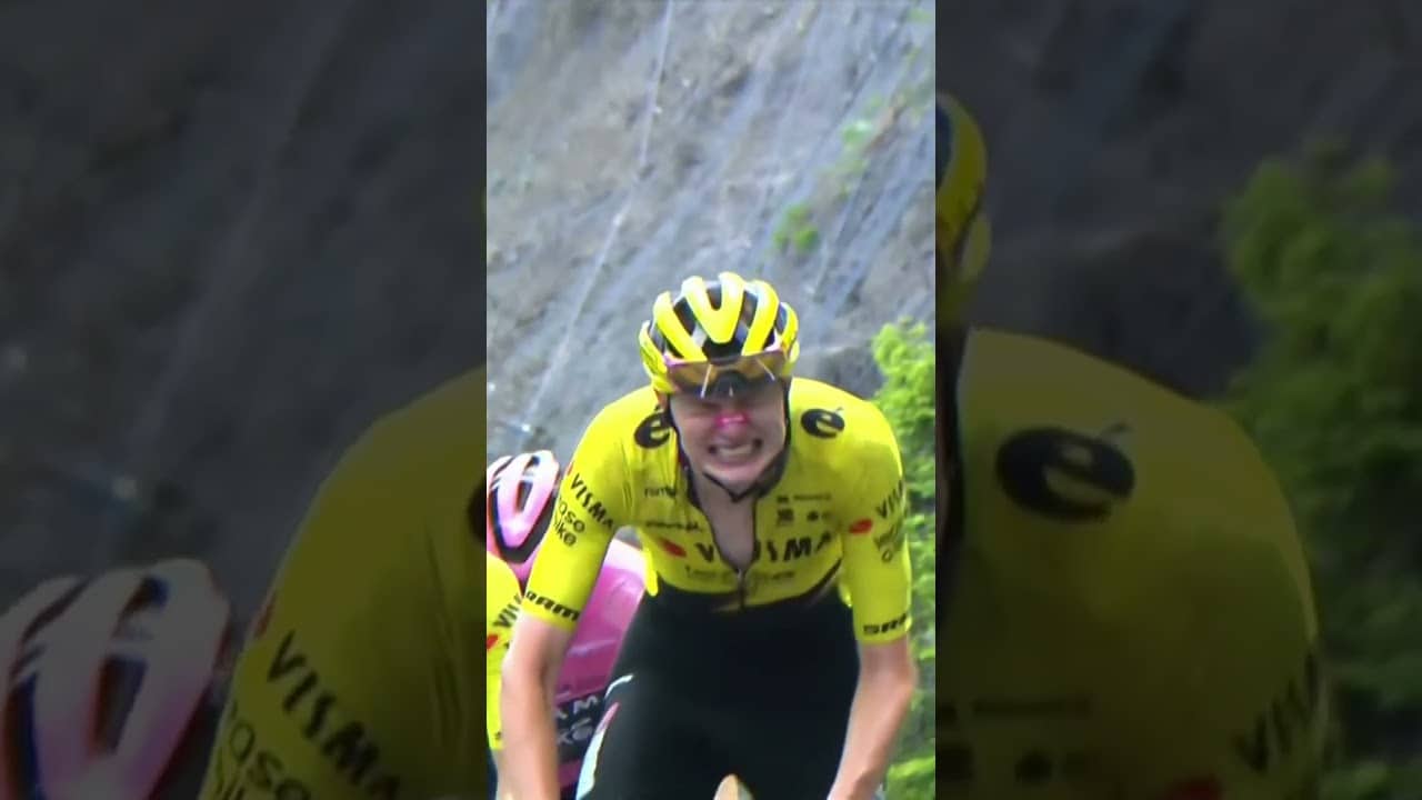 The pain face is BACK! 💥🦖Tim Rex is once again giving Vingegaard and the team his all at the Giro.