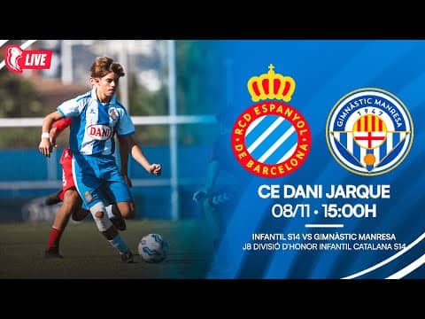 🔴 LIVE | ⚽ Infantil S14 🆚 Gimnàstic Manresa | J8 Divisió d’Honor Infantil S14