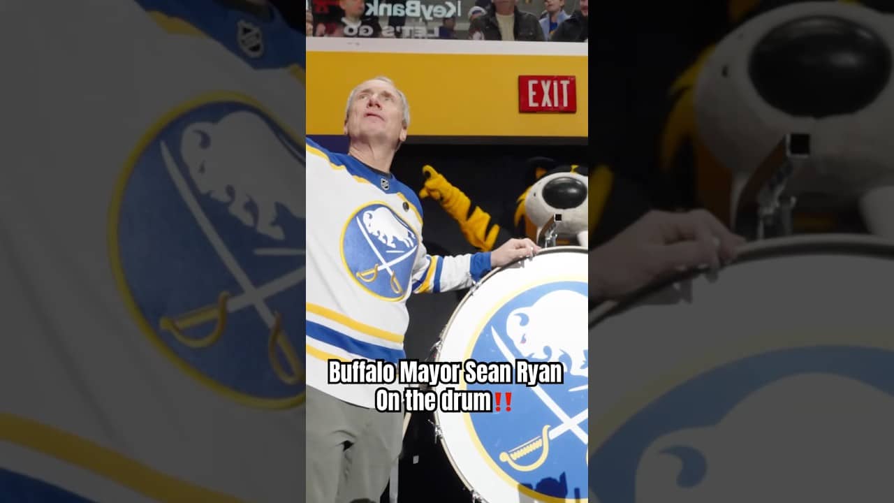Buffalo Mayor Sean Ryan Kicking Off The Sabres Game! #nhl #hockey