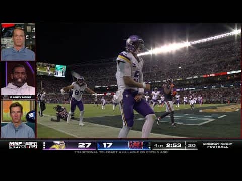 Randy Moss HYPED after J.J. McCarthy's rushing touchdown puts Vikings up by 10 | ManningCast