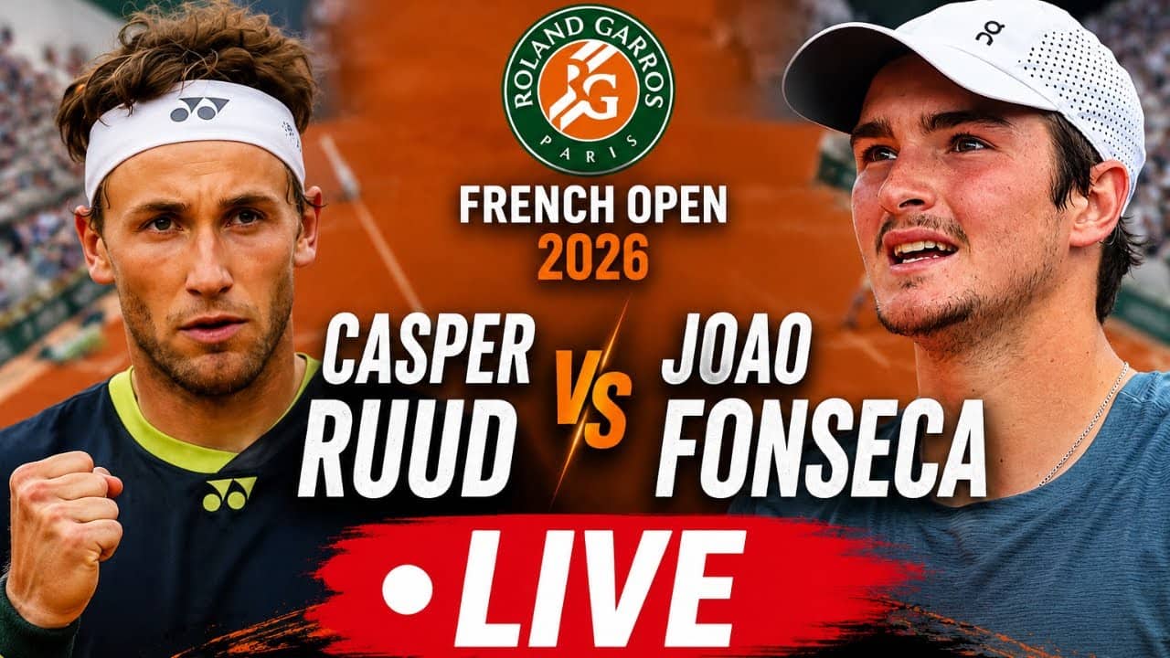 Casper Ruud vs Joao Fonseca | French Open Round 4 | Roland Garros 2026 | LIVE TENNIS WATCHALONG