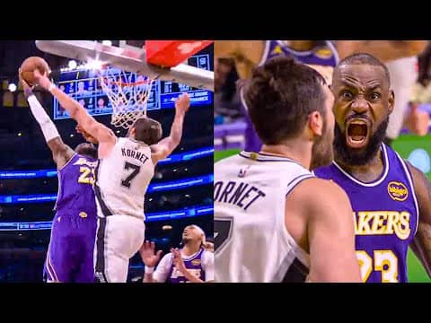 LeBron James’ INSANE Poster Dunk on Luke Kornet…Then Screams in His Face! 😳🔥
