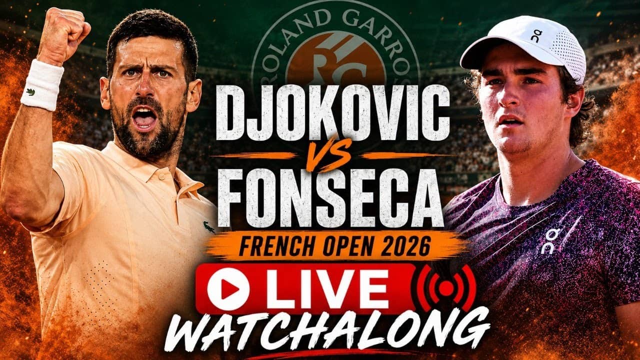 Novak Djokovic vs Joao Fonseca | French Open 2026 | Roland Garros Round 3 | LIVE TENNIS WATCHALONG