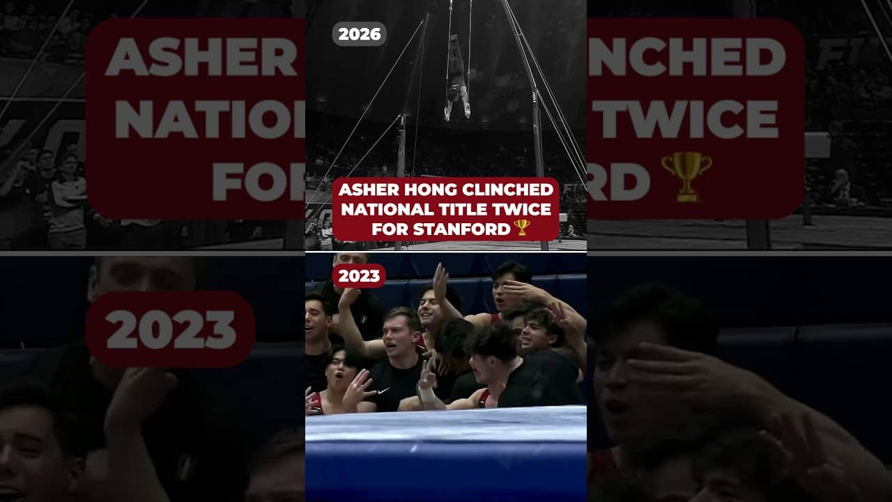 Asher Hong clinched TWO titles for Stanford gymnastics on rings 🏆 #shorts