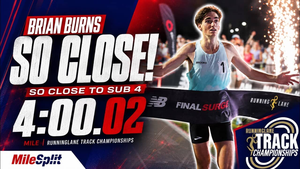 SO CLOSE! Brian Burns Just Misses Sub 4:00 at RunningLane Track Championships