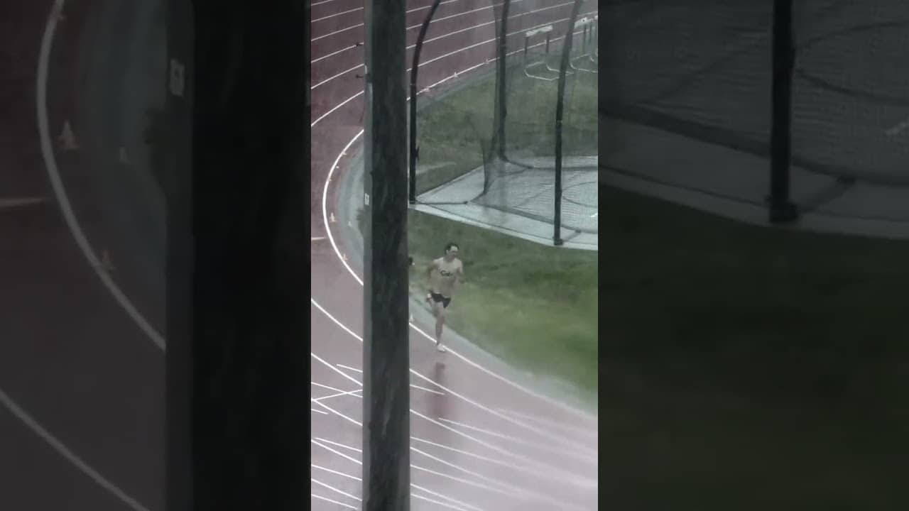 Nothing like ending a Saturday at the track with a downpour for the 4x400m