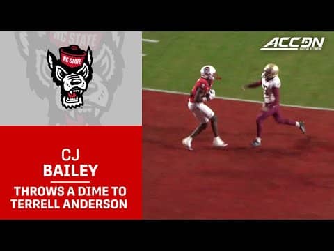 NC State's CJ Bailey Throws A Dime To Terrell Anderson For A Touchdown