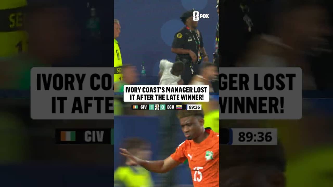 Emerse Faé’s celebration says it all 🇨🇮 Almost jumped out of the frame after Ivory Coast scored