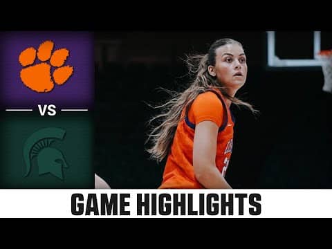 Michigan State vs. Clemson Game Highlights | 2025-26 ACC Women's Basketball