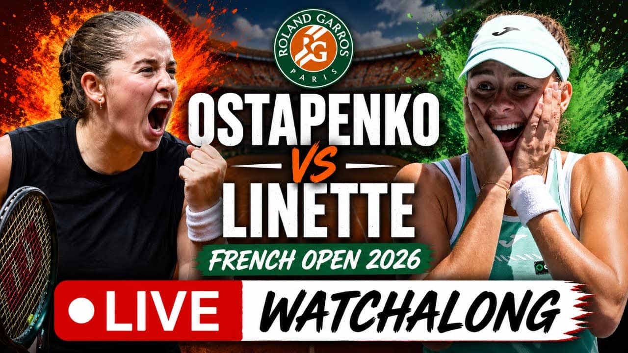 Jelena Ostapenko vs Magda Linette |  French Open R2 | Roland Garros 2026 | LIVE TENNIS WATCHALONG