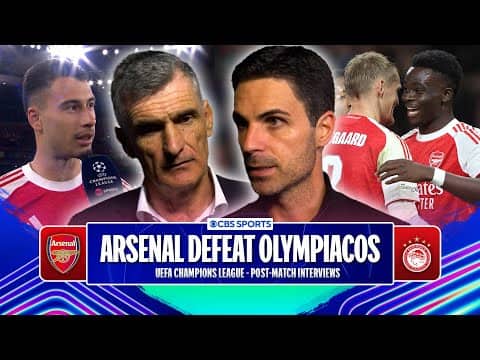 Mikel Arteta, Gabriel Martinelli & Martin Ødegaard discuss Arsenal's VICTORY over Olympiacos