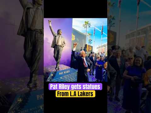 Pat Riley gets statue in front of Staples Center! #nba #fyp #shorts #patriley #losangeleslakers