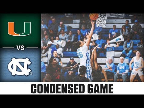 Miami vs. North Carolina Condensed Game | 2025-26 ACC Women's Basketball