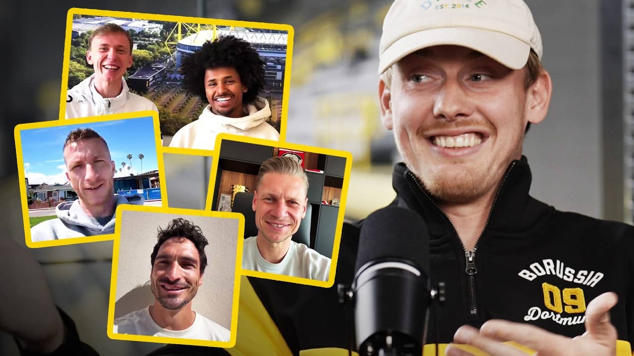 🥹 Marco, Mats, Karim, Maxi and Piszczu surprise Julian Brandt | BVB Podcast 🎧