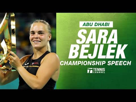 Sara Bejlek Championship Speech | 2026 Abu Dhabi