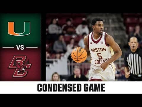 Miami vs. Boston College Condensed Game | 2025-26 ACC Men's Basketball