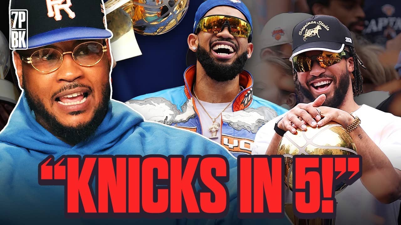 Carmelo Anthony Reacts to Knicks Championship, Brunson, Parade Energy, Mikal & OG Viral Videos