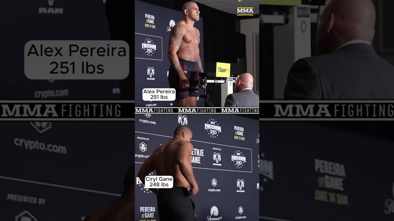 Alex Pereira weighs in HEAVIER than Ciryl Gane for heavyweight debut at #UFCWhiteHouse
