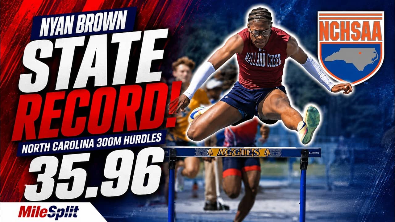 Nyan Brown Breaks The North Carolina 300m Hurdles State Record! 35.96!