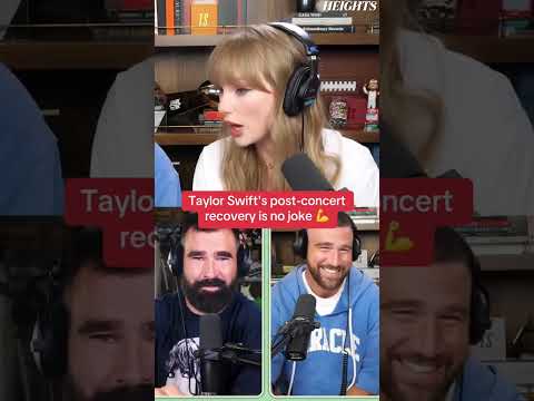 Travis Kelce and Taylor Swift would swap physical therapy stories 😅 (via @newheightshow)