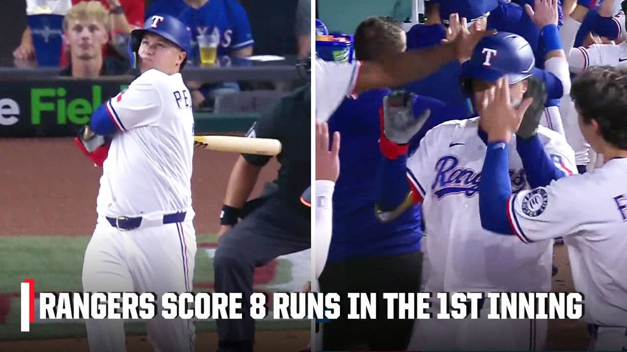 THE RANGERS ARE ON FIRE 🔥 8 RUNS IN THE FIRST INNING | MLB on ESPN