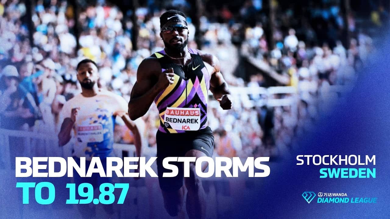 Kenny Bednarek storms to 19.87 to take the 200m win in Stockholm | Wanda Diamond League